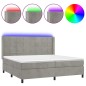 vidaXL Letto a Molle Materasso e LED Grigio Chiaro 200x200 cm Velluto vidaXL Letto a Molle Materasso e LED Grigio Chiaro 200x200 cm Velluto
