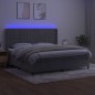 vidaXL Letto a Molle Materasso e LED Grigio Chiaro 200x200 cm Velluto vidaXL Letto a Molle Materasso e LED Grigio Chiaro 200x200 cm Velluto