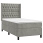 vidaXL Letto a Molle Materasso e LED Grigio Chiaro 80x200 cm Velluto vidaXL Letto a Molle Materasso e LED Grigio Chiaro 80x200 cm Velluto