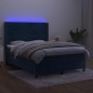 Letto a Molle con Materasso e LED Blu Scuro 140x200 cm Letto a Molle con Materasso e LED Blu Scuro 140x200 cm