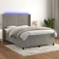 Letto a Molle Materasso e LED Grigio Chiaro 140x190 cm Velluto Letto a Molle Materasso e LED Grigio Chiaro 140x190 cm Velluto