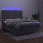 Letto a Molle Materasso e LED Grigio Chiaro 140x190 cm Velluto Letto a Molle Materasso e LED Grigio Chiaro 140x190 cm Velluto