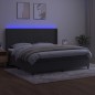 Letto a Molle con Materasso e LED Grigio Scuro 200x200 cm Letto a Molle con Materasso e LED Grigio Scuro 200x200 cm