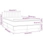 vidaXL Giroletto a Molle con Materasso Crema 120x200 cm in Tessuto