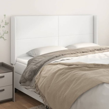 vidaXL Testiera ad Orecchio Bianco 183x16x118/128 cm in Similpelle