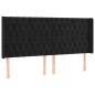 Letto a Molle con Materasso e LED Nero 200x200 cm in Velluto