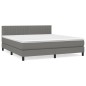 vidaXL Giroletto a Molle con Materasso Grigio Scuro 180x200 cm Tessuto