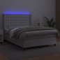 vidaXL Giroletto Molle con Materasso e LED Bianco 140x190cm Similpelle vidaXL Giroletto Molle con Materasso e LED Bianco 140x190cm Similpelle