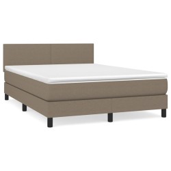 vidaXL Giroletto a Molle con Materasso Tortora 140x200 cm in Tessuto