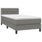 vidaXL Giroletto a Molle con Materasso Grigio Scuro 80x200 cm Tessuto