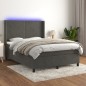 vidaXL Letto a Molle con Materasso e LED Grigio Scuro 140x200 cm vidaXL Letto a Molle con Materasso e LED Grigio Scuro 140x200 cm