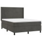 vidaXL Letto a Molle con Materasso e LED Grigio Scuro 140x200 cm vidaXL Letto a Molle con Materasso e LED Grigio Scuro 140x200 cm