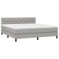 Giroletto a Molle con Materasso Grigio Chiaro160x200 cm Tessuto