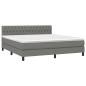 Giroletto a Molle con Materasso Grigio Scuro 180x200 cm Tessuto