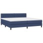 vidaXL Giroletto a Molle con Materasso Blu 200x200 cm in Tessuto