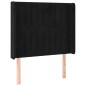 Letto a Molle con Materasso e LED Nero 100x200 cm in Velluto Letto a Molle con Materasso e LED Nero 100x200 cm in Velluto