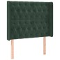 vidaXL Letto a Molle con Materasso e LED Verde Scuro 100x200cm Velluto vidaXL Letto a Molle con Materasso e LED Verde Scuro 100x200cm Velluto