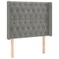 Letto a Molle Materasso e LED Grigio Chiaro 90x190 cm Velluto Letto a Molle Materasso e LED Grigio Chiaro 90x190 cm Velluto