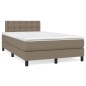 vidaXL Giroletto a Molle con Materasso Tortora 120x200 cm in Tessuto