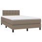 vidaXL Giroletto a Molle con Materasso Tortora 120x200 cm in Tessuto