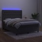 Letto a Molle con Materasso e LED Grigio Scuro 140x200 cm Letto a Molle con Materasso e LED Grigio Scuro 140x200 cm