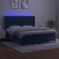 vidaXL Letto a Molle con Materasso e LED Blu Scuro 180x200 cm vidaXL Letto a Molle con Materasso e LED Blu Scuro 180x200 cm
