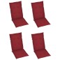 Sedie da Giardino 4 pz con Cuscini Rosso Vino Massello di Teak Sedie da Giardino 4 pz con Cuscini Rosso Vino Massello di Teak