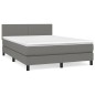 Giroletto a Molle con Materasso Grigio Scuro 140x200cm Tessuto