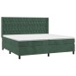 Letto a Molle con Materasso e LED Verde Scuro 200x200cm Velluto Letto a Molle con Materasso e LED Verde Scuro 200x200cm Velluto
