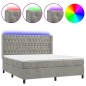 vidaXL Letto a Molle Materasso e LED Grigio Chiaro 160x200 cm Velluto vidaXL Letto a Molle Materasso e LED Grigio Chiaro 160x200 cm Velluto