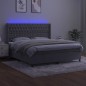 vidaXL Letto a Molle Materasso e LED Grigio Chiaro 160x200 cm Velluto vidaXL Letto a Molle Materasso e LED Grigio Chiaro 160x200 cm Velluto