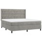 vidaXL Letto a Molle Materasso e LED Grigio Chiaro 160x200 cm Velluto vidaXL Letto a Molle Materasso e LED Grigio Chiaro 160x200 cm Velluto
