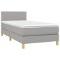 Giroletto a Molle con Materasso Grigio Chiaro 90x200 cm Tessuto