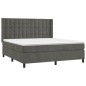 Letto a Molle con Materasso e LED Grigio Scuro 160x200 cm