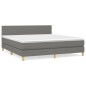 vidaXL Giroletto a Molle con Materasso Grigio Scuro 160x200 cm Tessuto