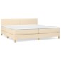 Giroletto a Molle con Materasso Crema 200x200 cm in Tessuto