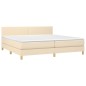 Giroletto a Molle con Materasso Crema 200x200 cm in Tessuto