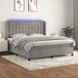 vidaXL Letto a Molle Materasso e LED Grigio Chiaro 180x200 cm Velluto vidaXL Letto a Molle Materasso e LED Grigio Chiaro 180x200 cm Velluto