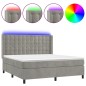 vidaXL Letto a Molle Materasso e LED Grigio Chiaro 180x200 cm Velluto vidaXL Letto a Molle Materasso e LED Grigio Chiaro 180x200 cm Velluto