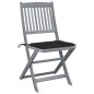Sedie da Giardino Pieghevoli 4pz con Cuscini in Massello Acacia Sedie da Giardino Pieghevoli 4pz con Cuscini in Massello Acacia