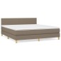 vidaXL Giroletto a Molle con Materasso Tortora 180x200 cm in Tessuto