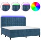 vidaXL Letto a Molle con Materasso e LED Blu Scuro 200x200 cm vidaXL Letto a Molle con Materasso e LED Blu Scuro 200x200 cm