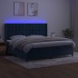 vidaXL Letto a Molle con Materasso e LED Blu Scuro 200x200 cm vidaXL Letto a Molle con Materasso e LED Blu Scuro 200x200 cm