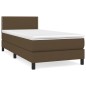 vidaXL Giroletto a Molle con Materasso Marrone Scuro 90x200 cm Tessuto