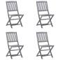 Sedie da Giardino Pieghevoli 4pz con Cuscini in Massello Acacia Sedie da Giardino Pieghevoli 4pz con Cuscini in Massello Acacia