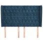 Testiera ad Orecchio Blu Scuro 147x23x118/128cm in Velluto