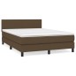 vidaXL Giroletto a Molle con Materasso Marrone Scuro 140x190cm Tessuto