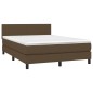 vidaXL Giroletto a Molle con Materasso Marrone Scuro 140x190cm Tessuto