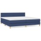 vidaXL Giroletto a Molle con Materasso Blu 200x200 cm in Tessuto
