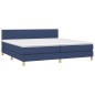 vidaXL Giroletto a Molle con Materasso Blu 200x200 cm in Tessuto